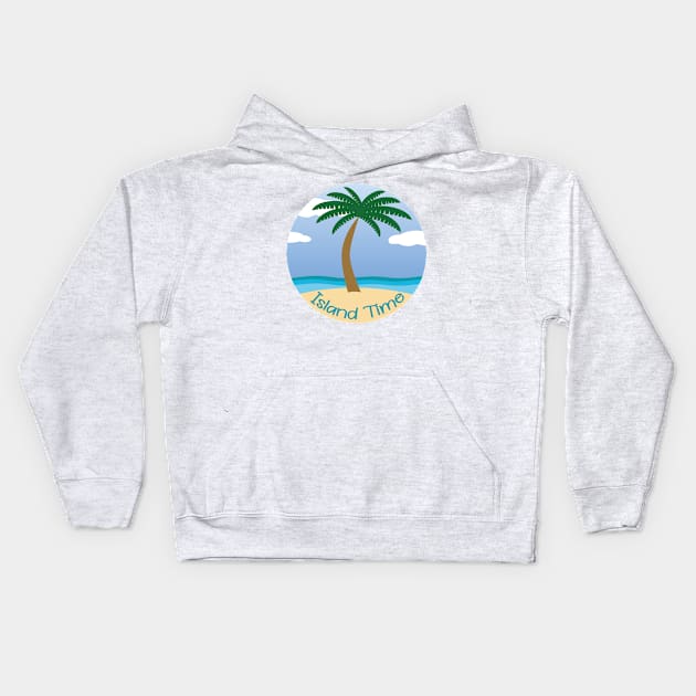 Island Time (on Teal) - Daydreaming of Aruba (or any island) Kids Hoodie by JossSperdutoArt